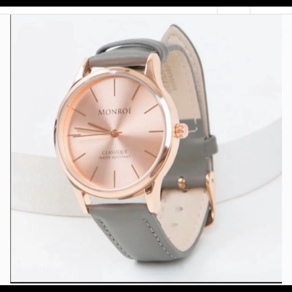 New in packaging Monroe‎ Classique Watch in Sunburst Solerose Gray - Image 5