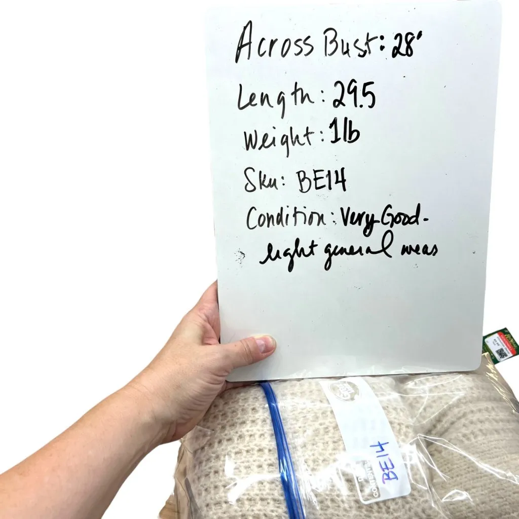 Dreamers Chunky Open Front Knit Cardigan Sweater Cream Size Medium - Image 10