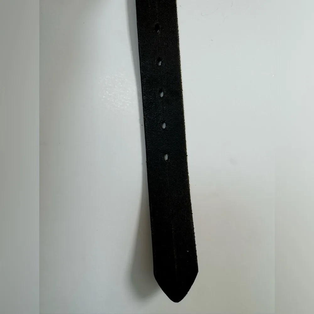 Vintage Cowboy Decor Lonestar Leather Belt with Rhinestone Buckle sz 36 Studded Black - Image 13