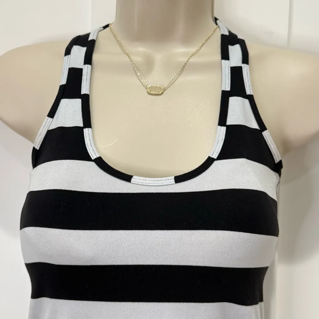 Lululemon Cool Racerback Tank Top Straightup Stripe Black White Size 6 Yoga - Image 9