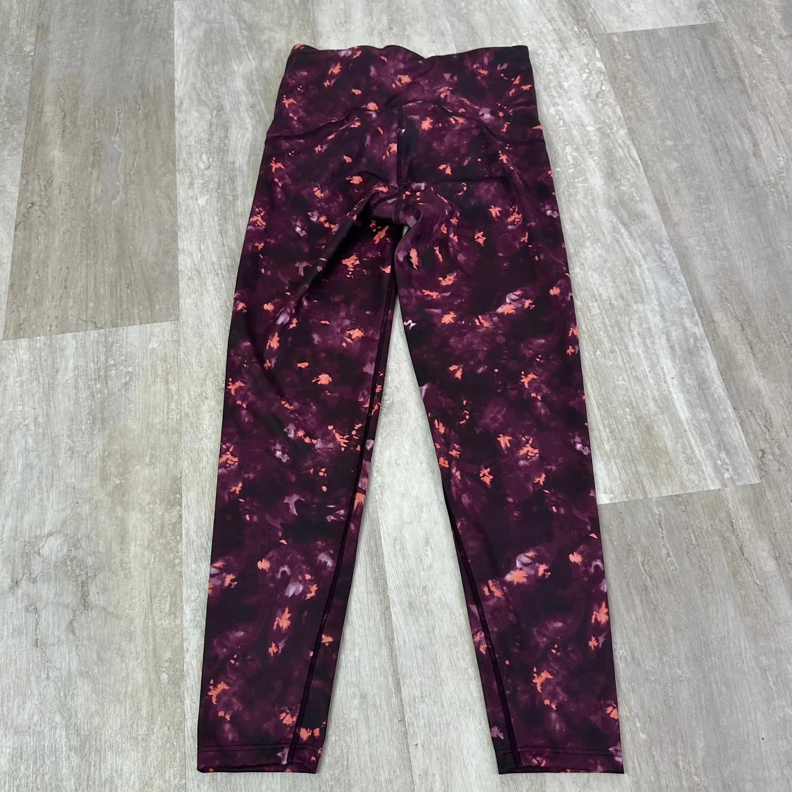 Spanx Booty Boost Active 7/8 Leggings Wine Orange Tie Dye 50209R Size Small - Image 10
