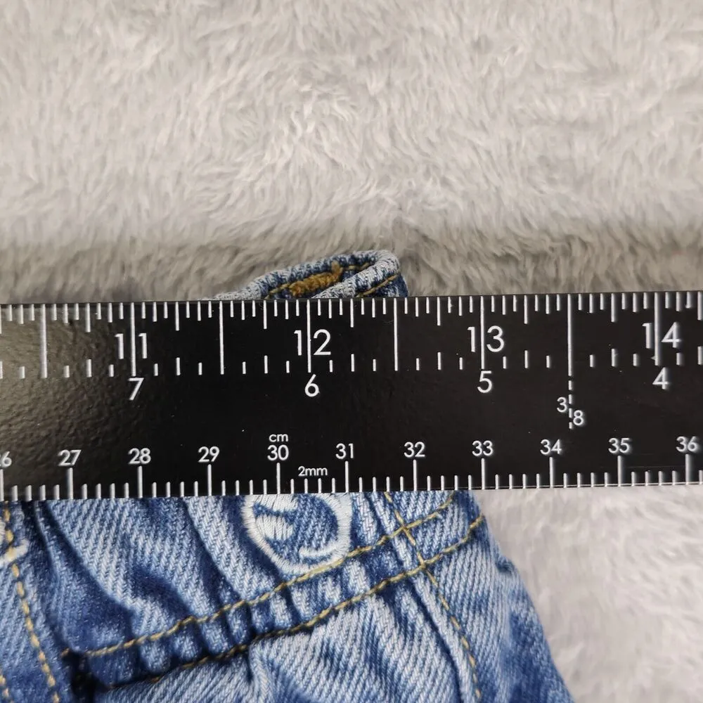 Urban Outfitters BDG Embroidered Smiley Face Denim Jeans Elastic Waist Size S - Image 5