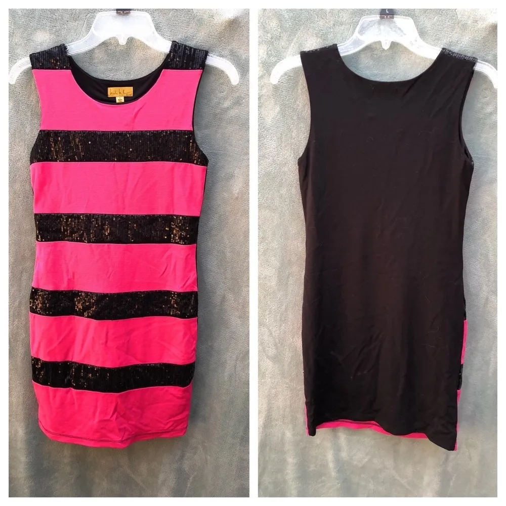 Nicole‎ Miller Striped Sleeveless Sequin Dress - Image 7