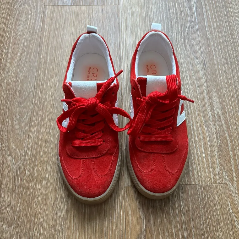 Cruza Red Made in Portugal Red & White Low Top Sneakers Size 37 - Image 2