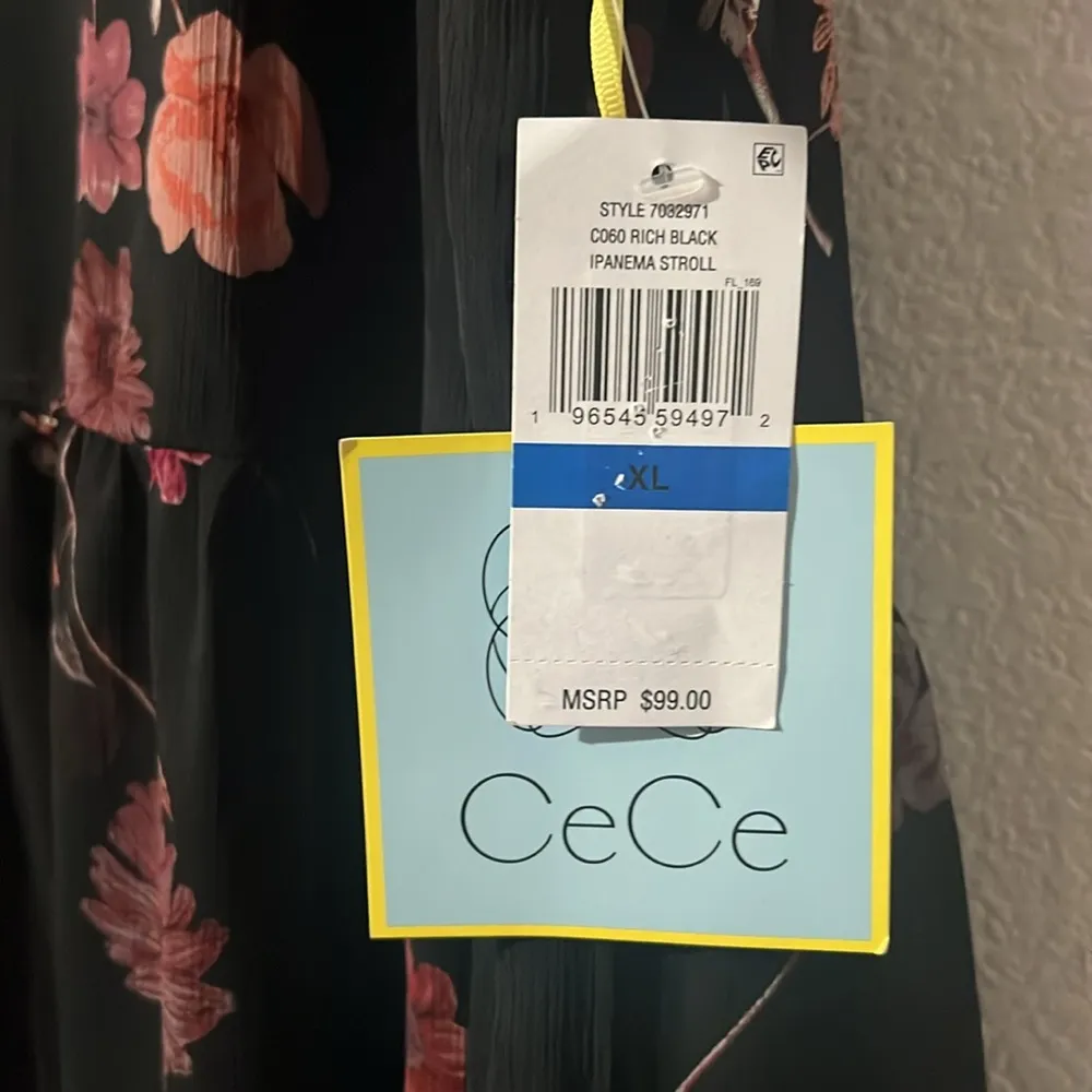 CeCe Floral Babydoll Dress in Rich Black, NWT, Size XL - Image 7