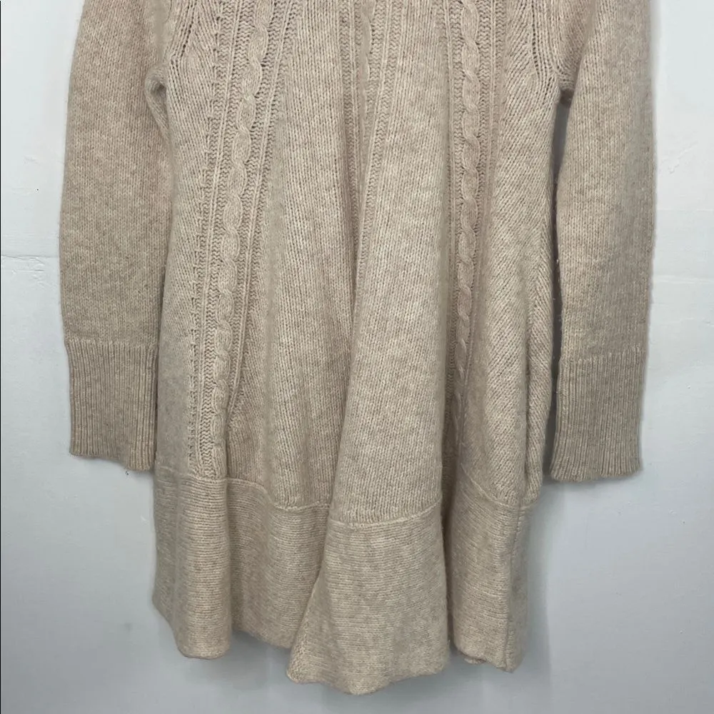 Anthropologie Angel of the North Cable Knit Long Cardigan Sweater Large cream - Image 10