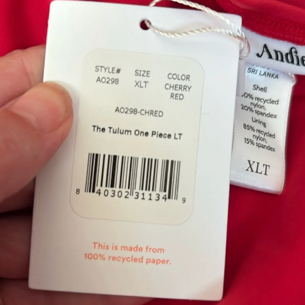 Andie The‎ Tulum One Piece LT Swimsuit Cherry Red size XL Tall NWT - Image 7