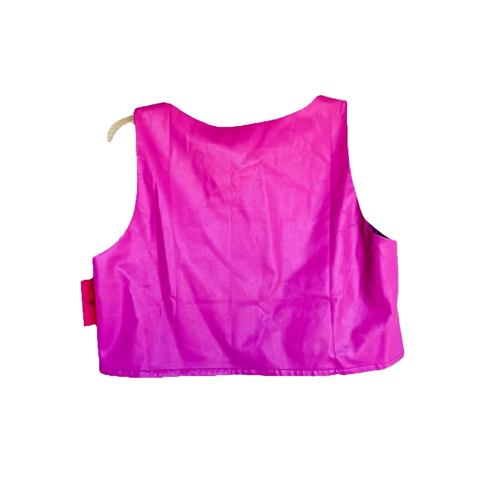 Buddy Love Manning Vegan Leather cropped tank top in Magenta Size M Pink Size M - Image 4