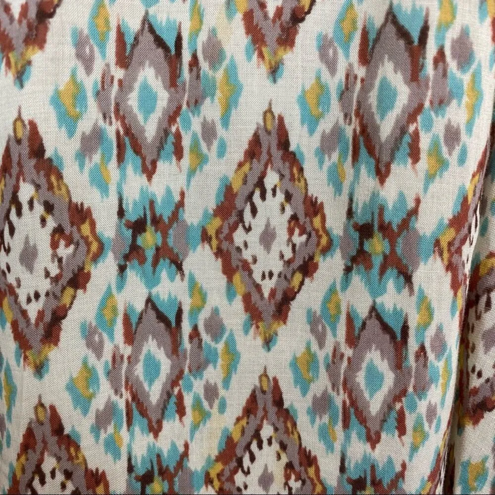 Millau Cold Shoulder Long Sleeve Tunic Dress Top Bohemian Small Brown - Image 3