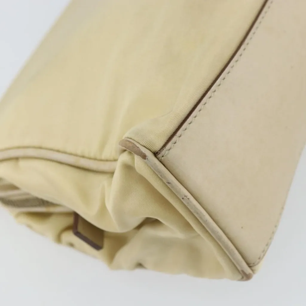 PRADA Shoulder Bag Nylon Beige Gold Authentic - Image 5