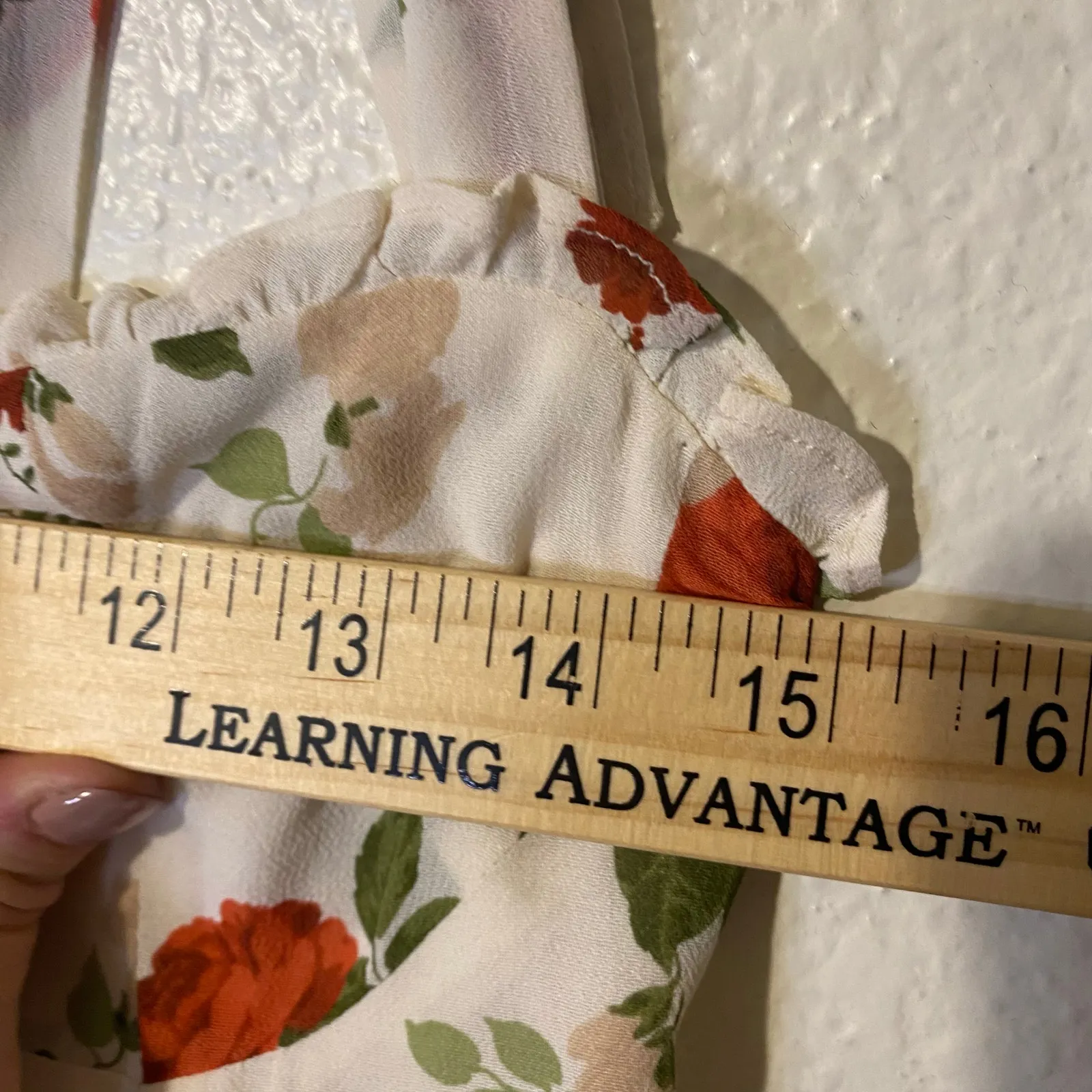 Reformation Christine Dress Floral Ruffle Tie Strap Mini Dress Size Small - Image 4