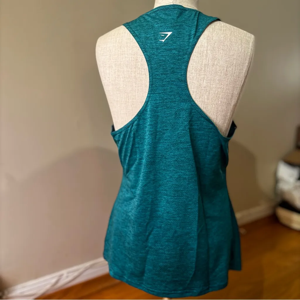 Gymshark Women’s Running Tank Top Teal Seafoam M EUC Racerback Gym Summer Track - Image 3