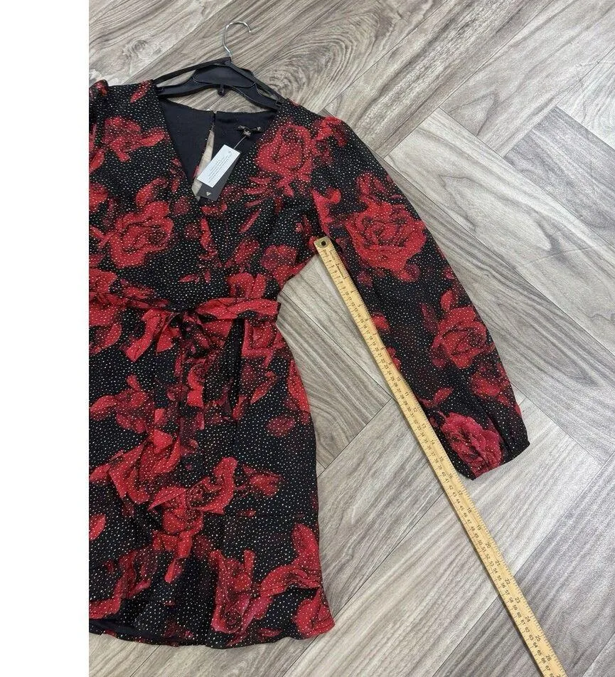 City Triangles Womens Floral Print Glitter Fit & Flare Dress Juniors Size 9 - Image 9