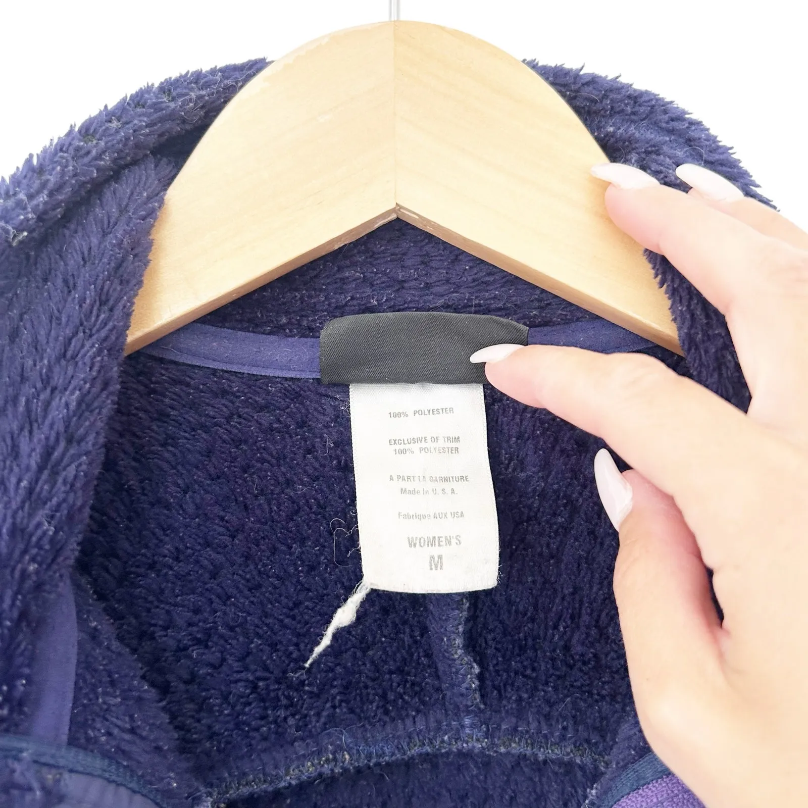 Vintage Patagonia Purple Fuzzy Fleece Full Zip Jacket Sz M - Image 4