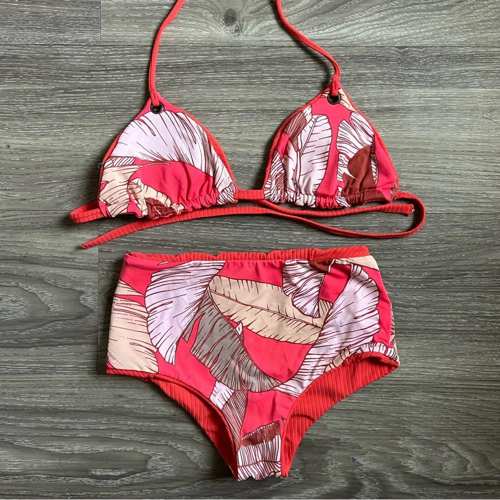 Maaji  Reversible Bikini Set with Triangle Top and High-Waisted Bottoms - Image 4