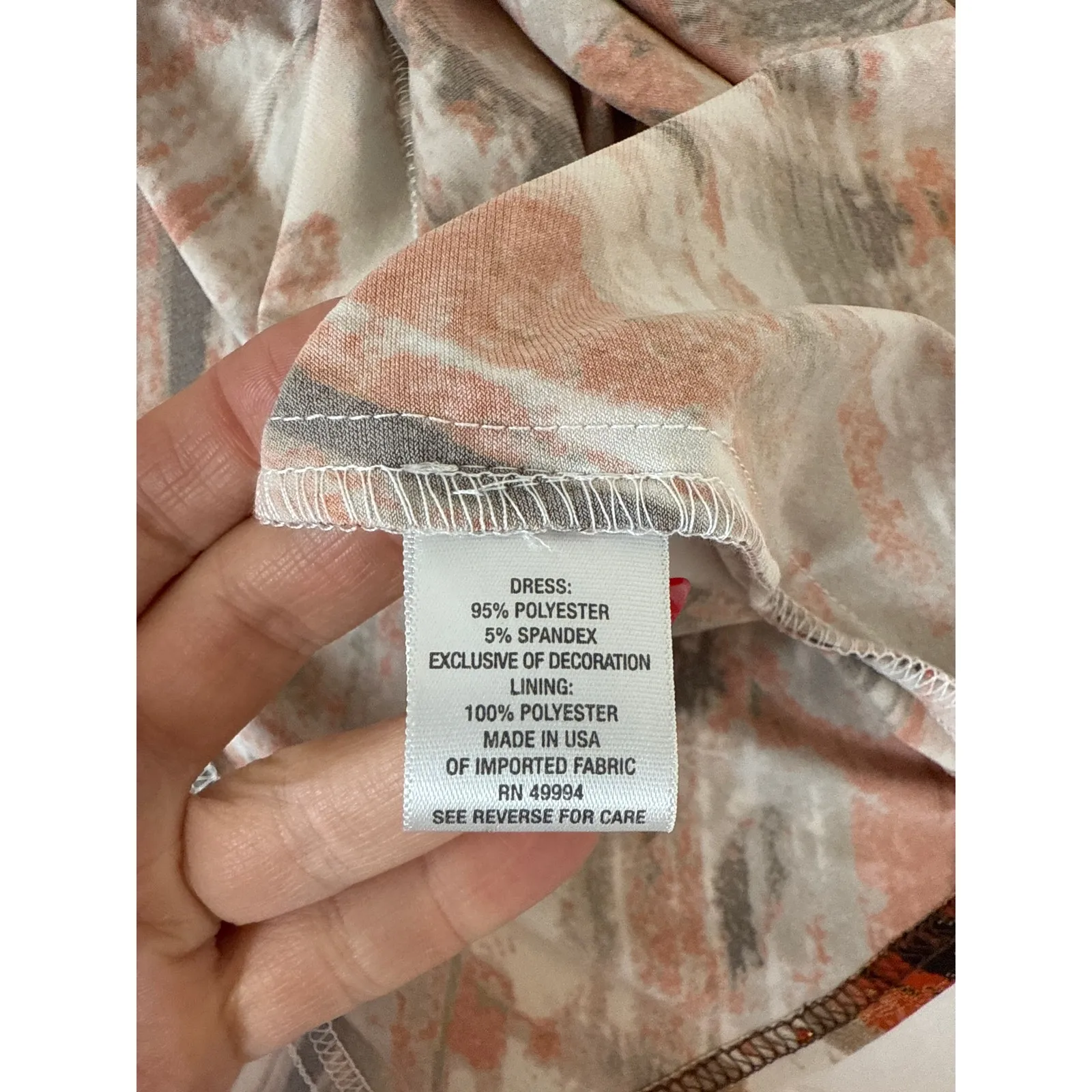 Dress barn Brown Orange Swirl Print Sweetheart Beaded Embellishments Sundress 14 - Image 6