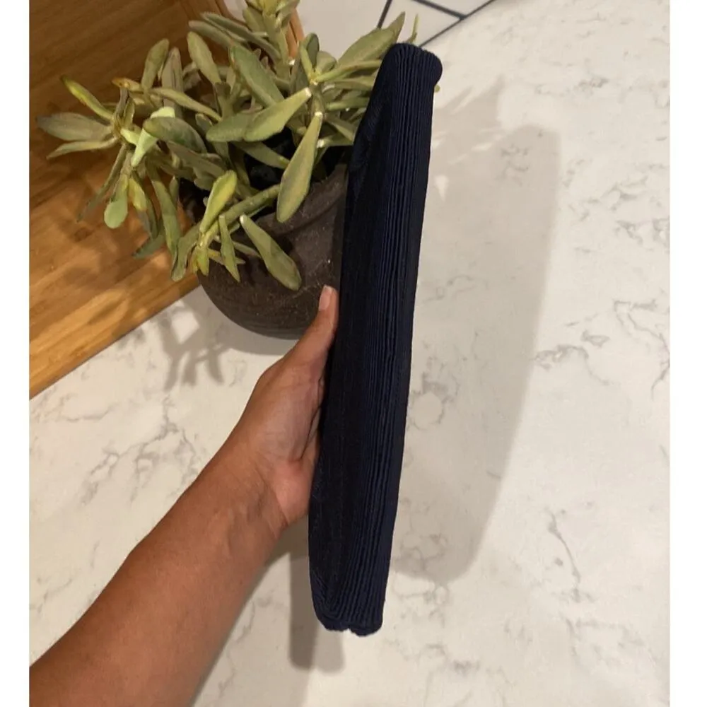 Vintage Normandie cord black clutch bag formal chic classic special occasion - Image 5