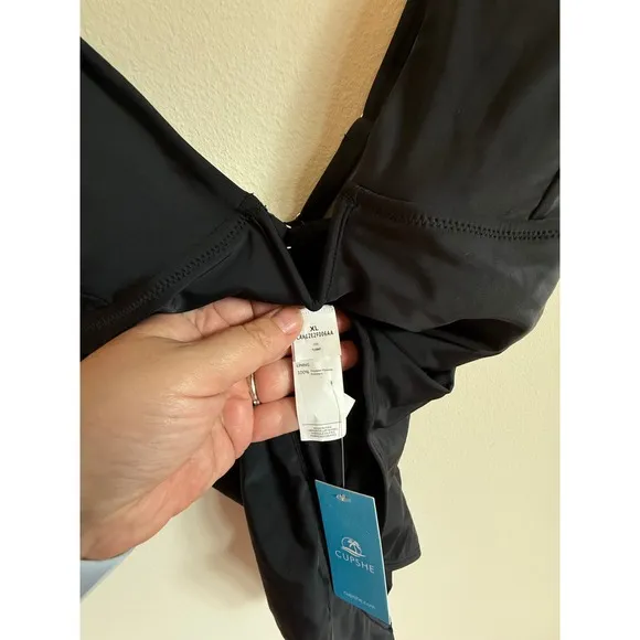 Cupshe Black One Piece Plunge Swimsuit XL New‎ with Tags - Image 3