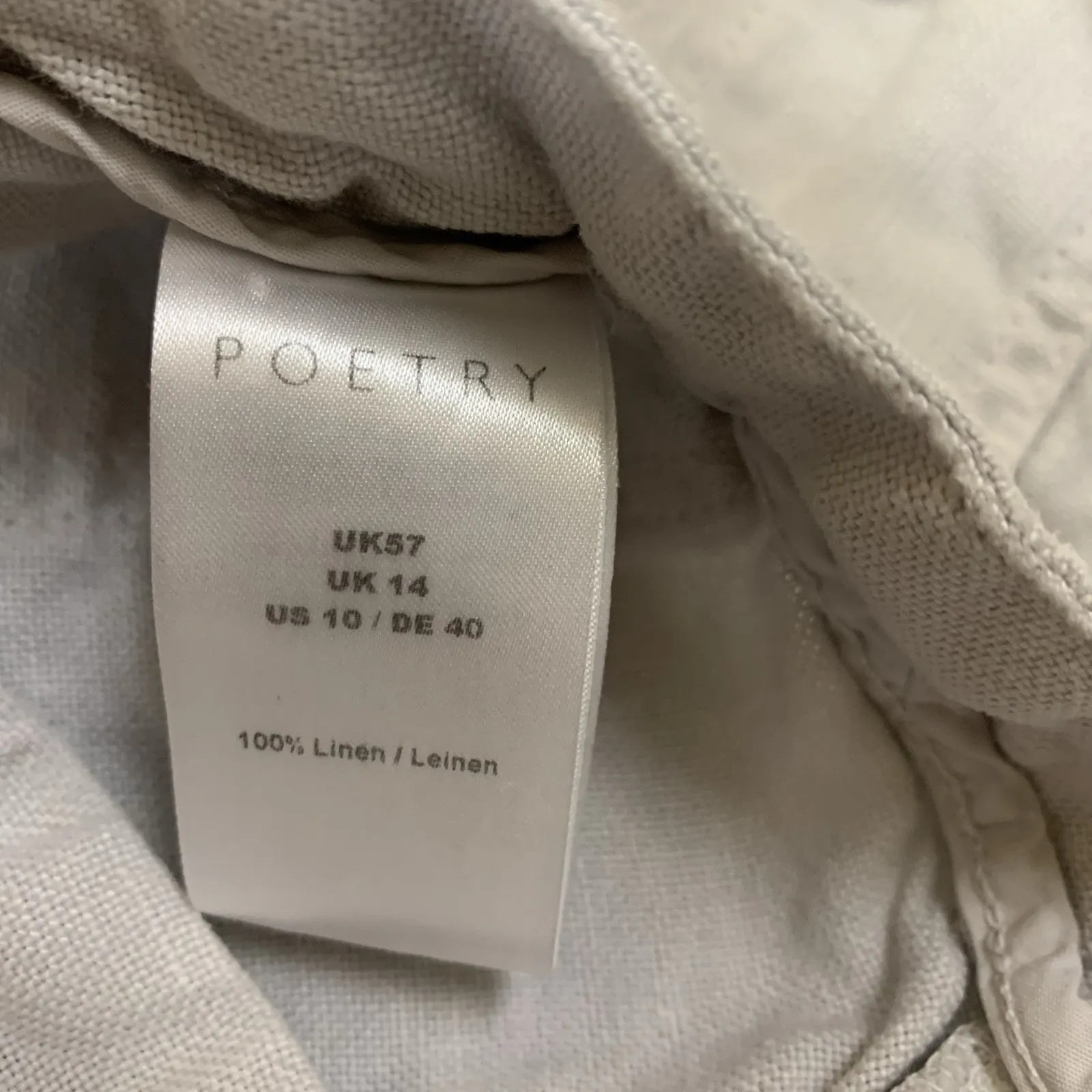 Poetry Linen High Waist Utility Shorts Pockets Relaxed Fit 10 Women's - Image 4