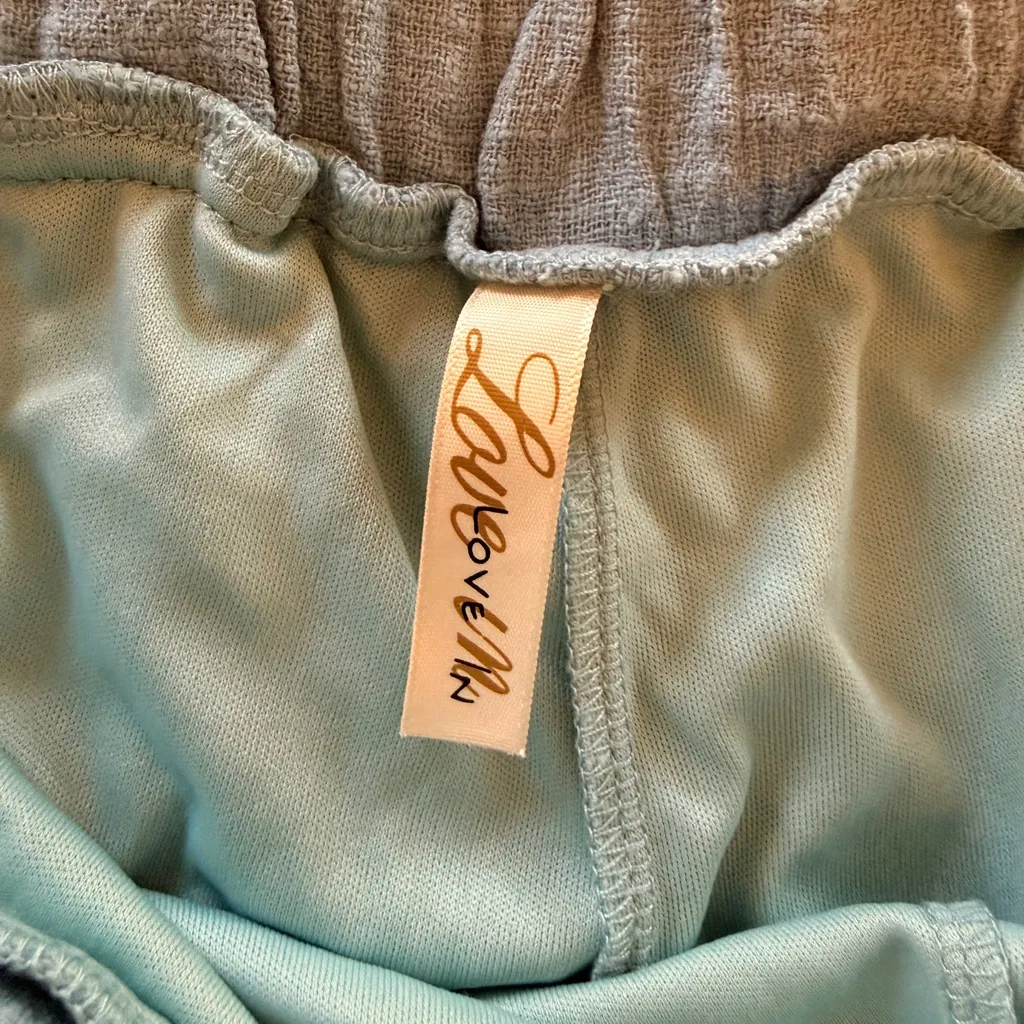 Love In EUC Blue Wide-Leg High-Waist Pull-On Pants with Built-In Shorts - Image 5