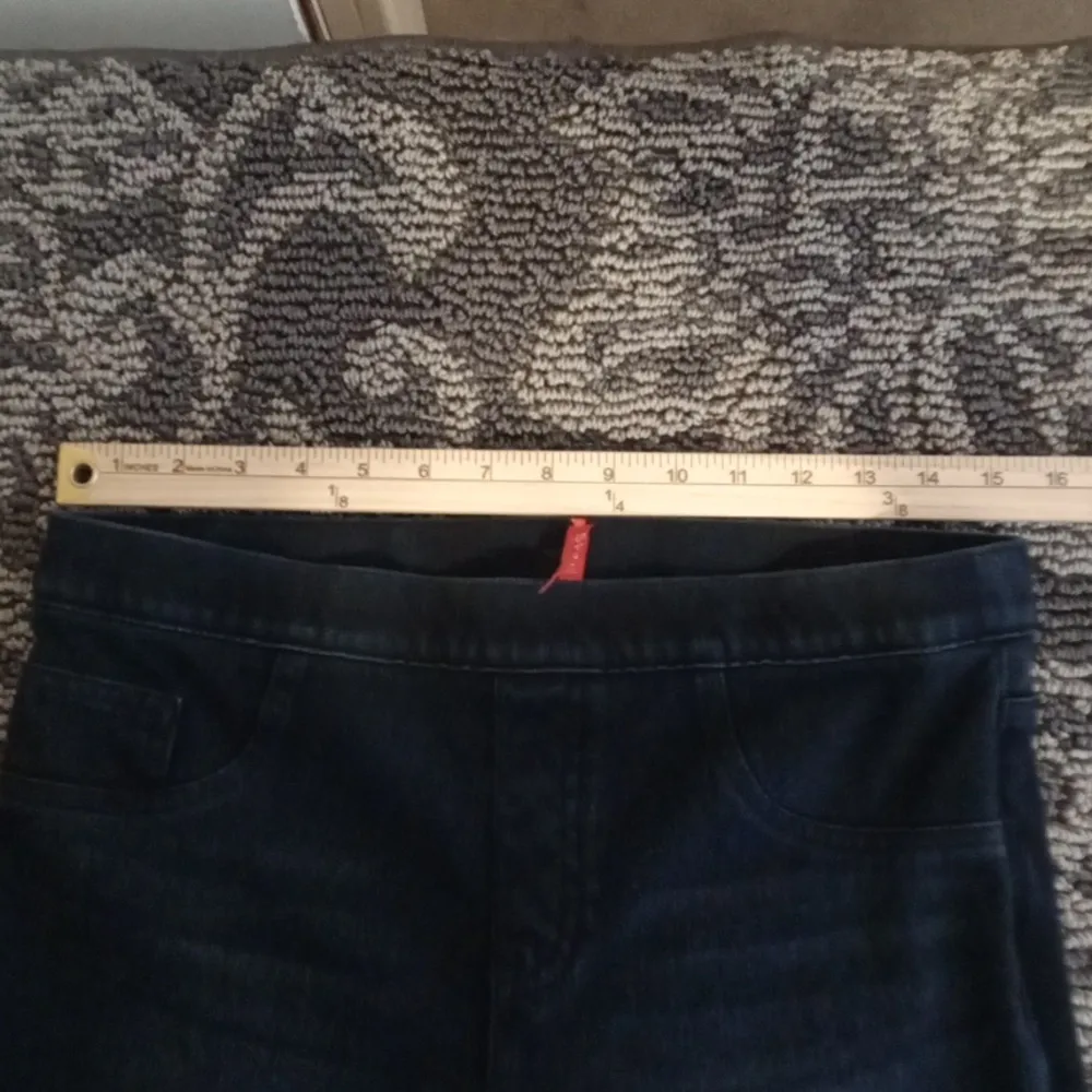 SPANX Blue Skinny Jeans High-Waisted Stretch Tummy Control Womens Size Large - Image 7