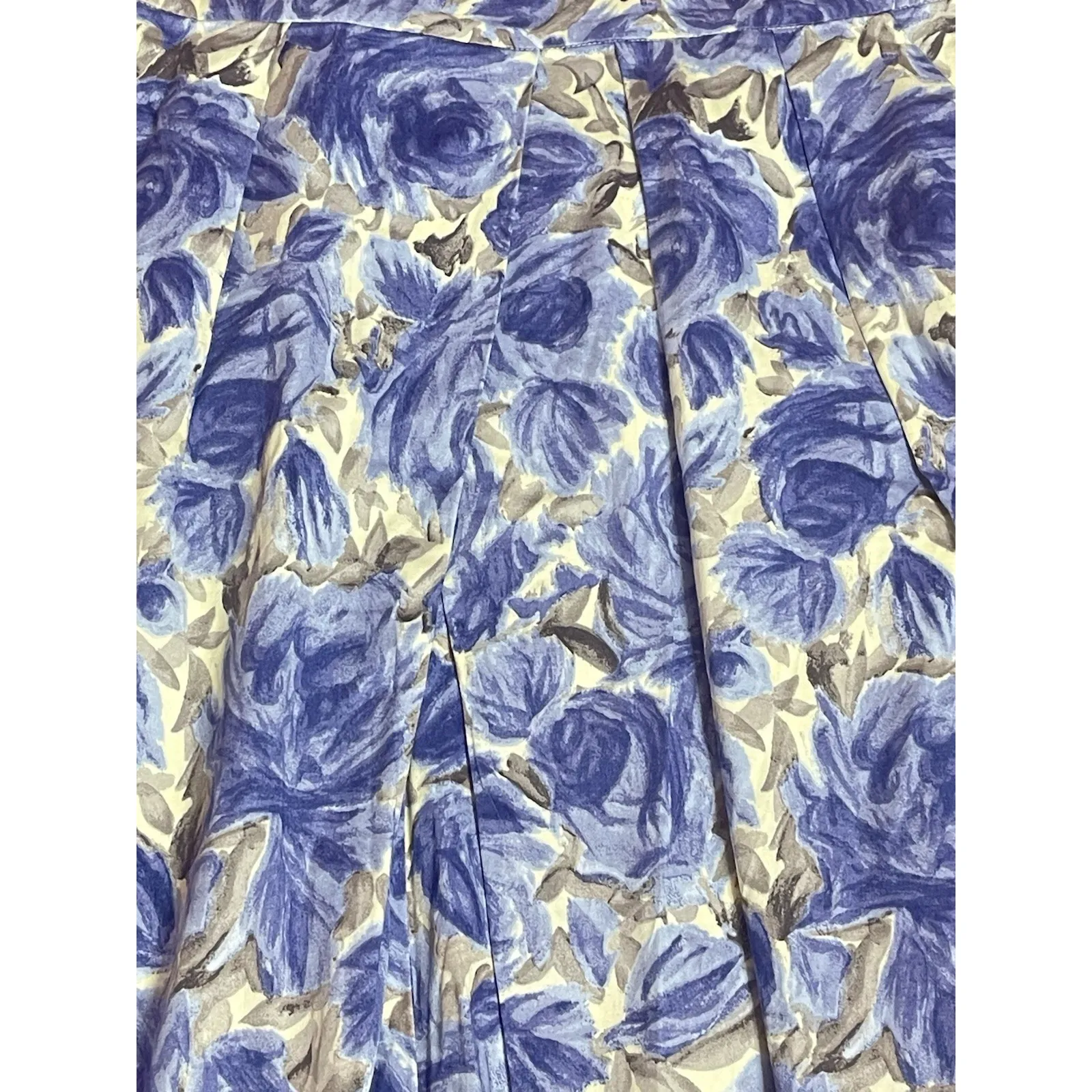 Talbots Blue Rose Floral Pleated Skirt With Belt Size 14P Springcore Bin11 - Image 3