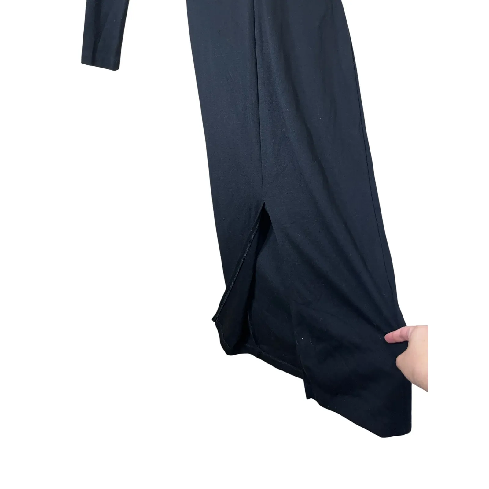 All That Jazz‎ Dress Black Long Sleeve Maxi Party Career Vintage 90s Houndstooth - Image 9