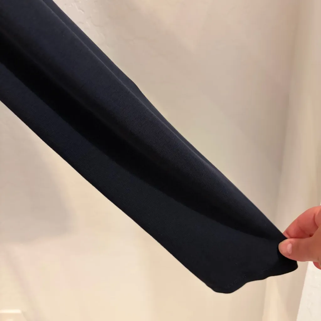 Eileen Fisher Navy Organic Cotton Round Neck Basic Top Size L - Image 6