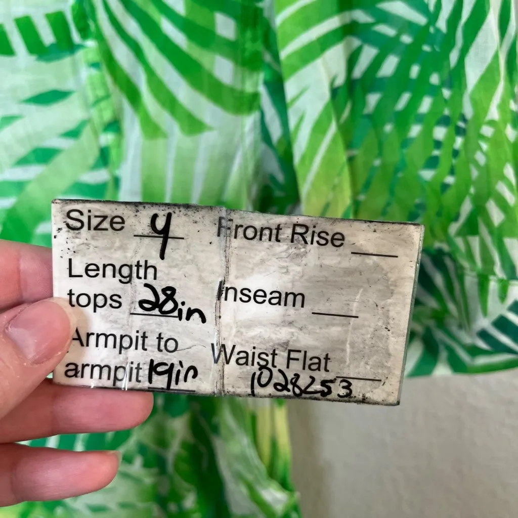 Diane Von Furstenberg Green Palm Leaf Tropical Print Blouse Size 4 Cotton Silk - Image 9