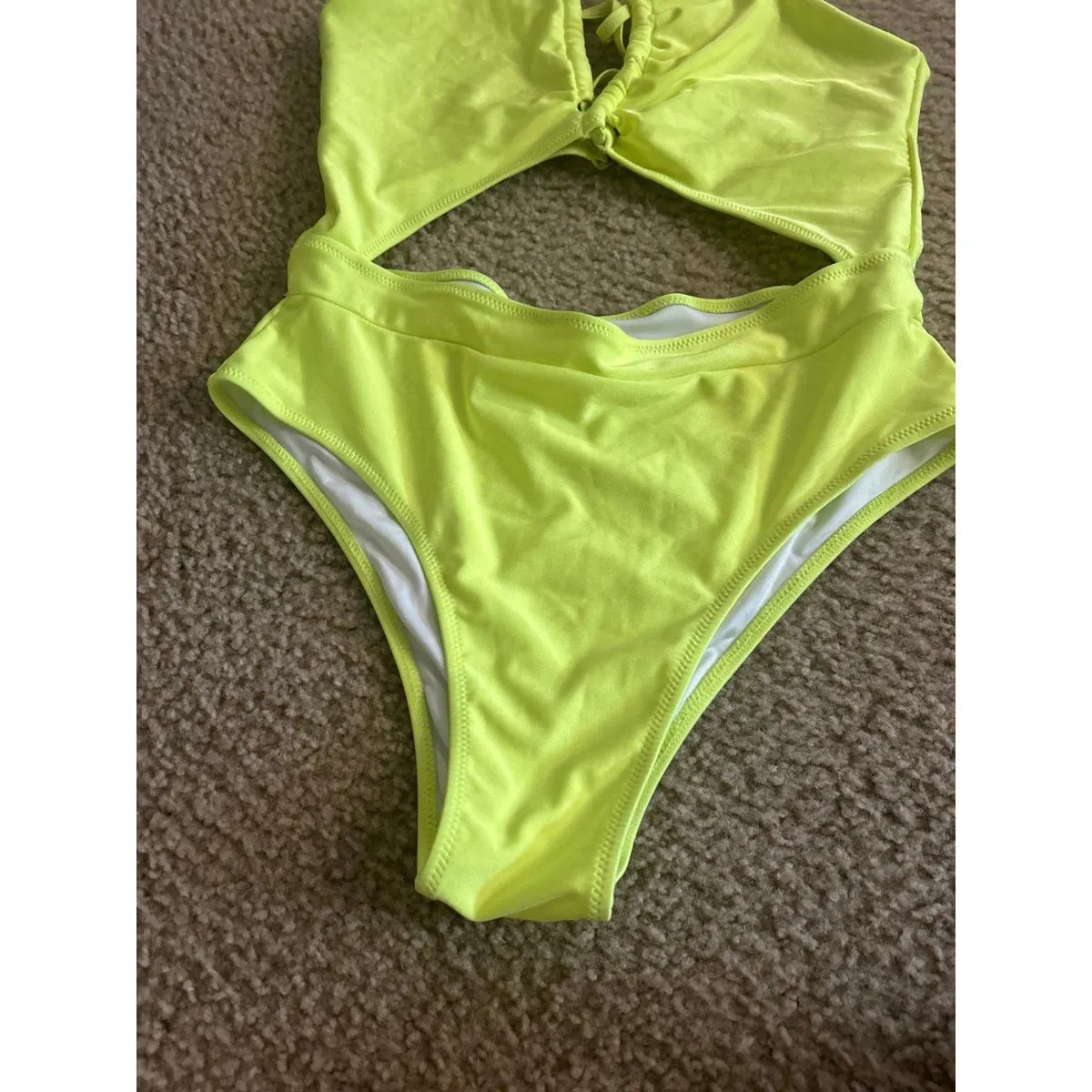 Swimsuit bathing suit beach cd24 neon yellow size xl - Image 2