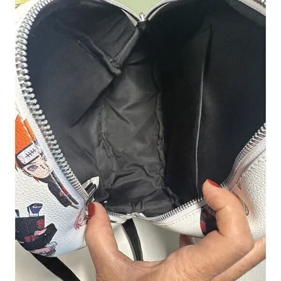 Naruto Mini Backpack New With Tags White‎ Black Adjustable Strap Anime - Image 6