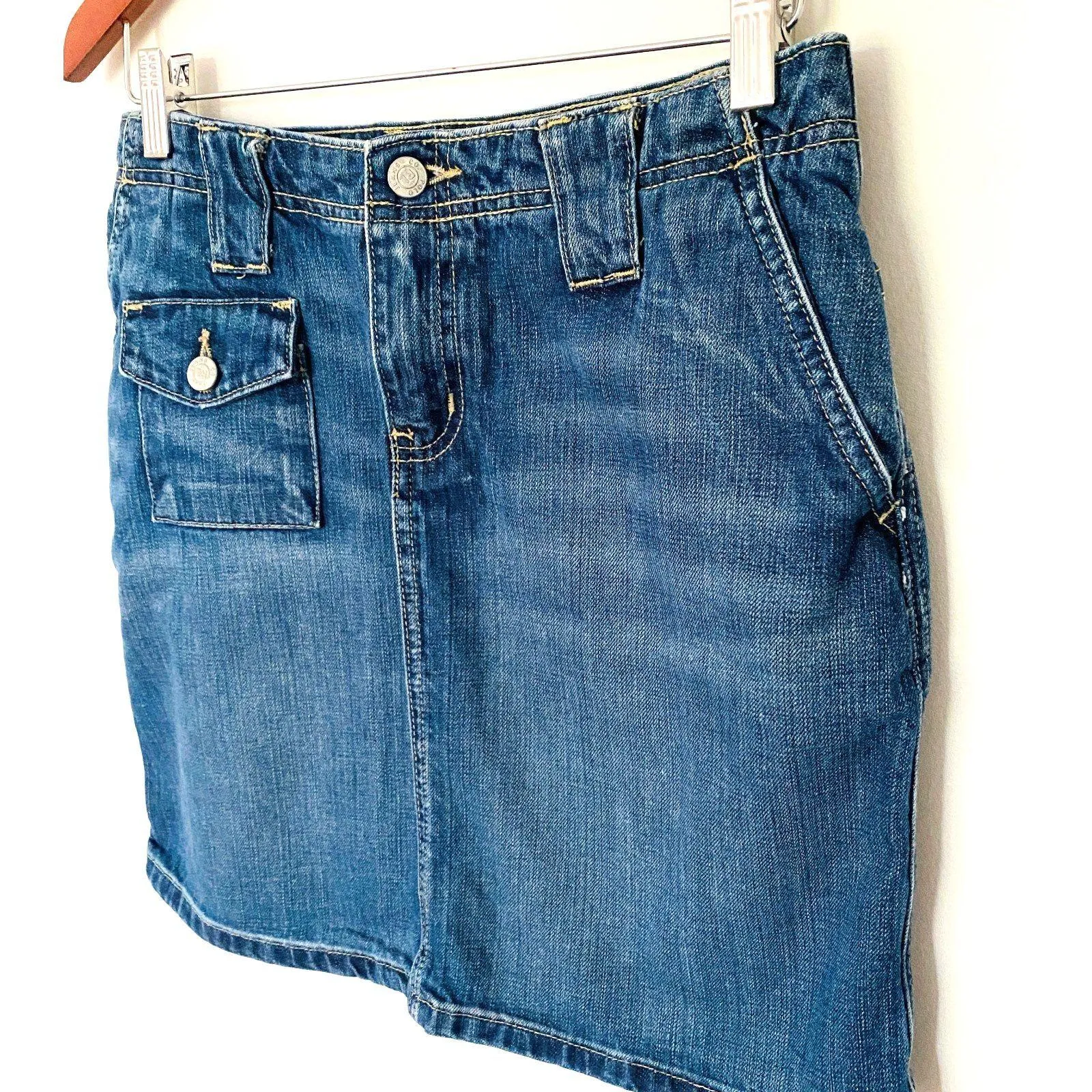 VTG Y2K Polo Ralph Lauren Carolyn Blue Denim Mini Skirt Cotton Jean Style Sz 6 - Image 5