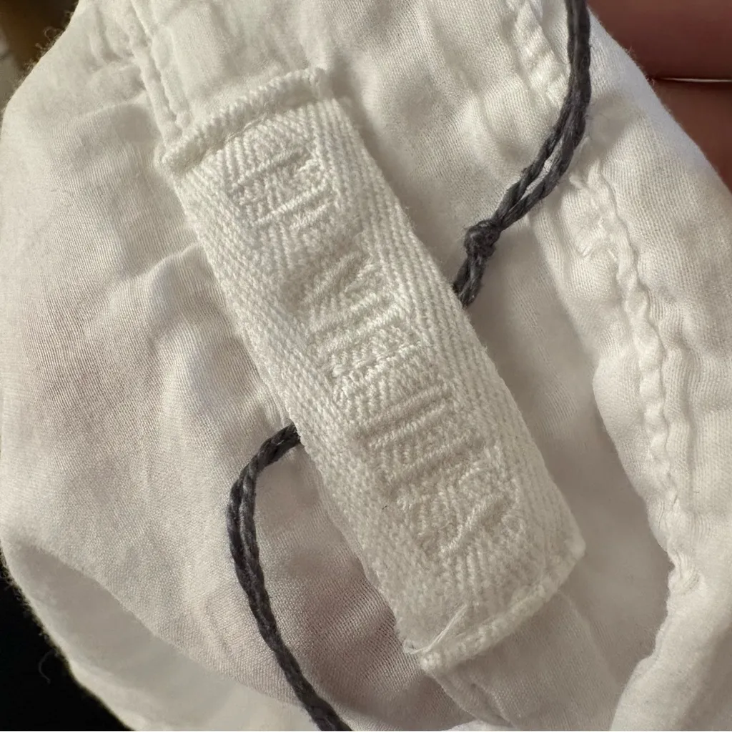 CP SHADES White Silk Blend Embroidered Oversized Button‎ Down Short Size Small - Image 5