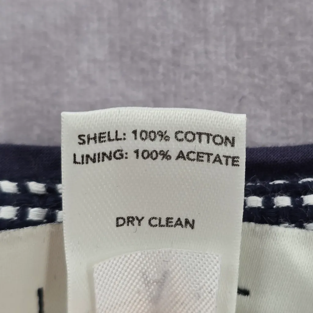 Ann Taylor Blue Cotton‎ Polka Dot Crop Short Preppy Jacket Coat Top S Small 6 - Image 7