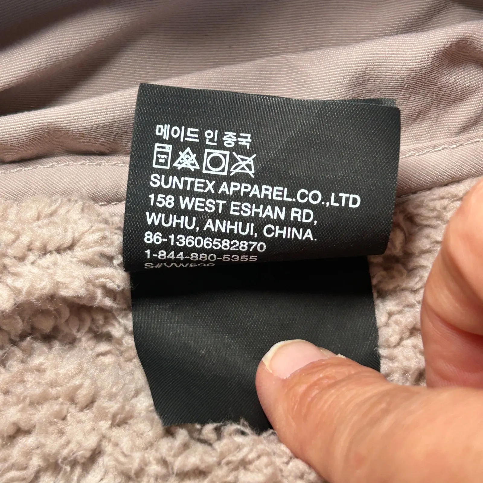 Vuori Jacket Large Pink Sherpa Fleece Full Zip Collar Snap Flap VW530 Cropped - Image 7