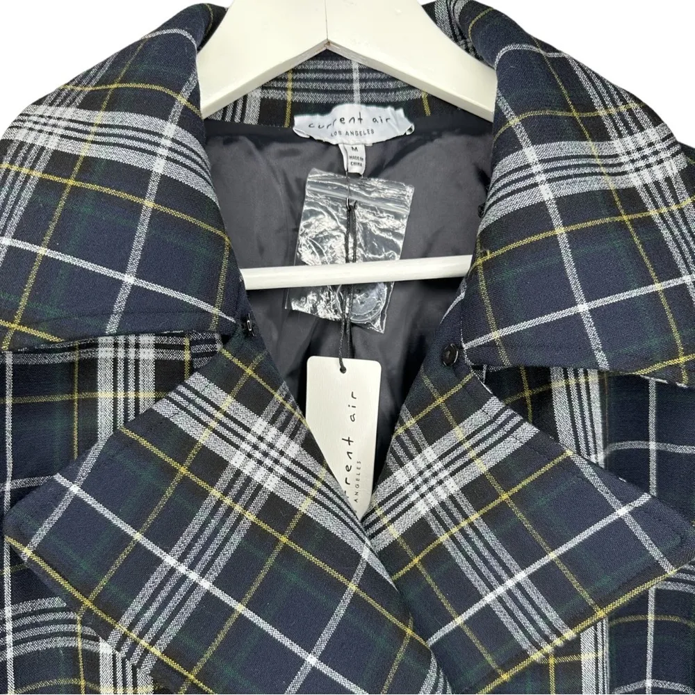 Current Air Plaid Double Breasted Coat Medium - Image 5