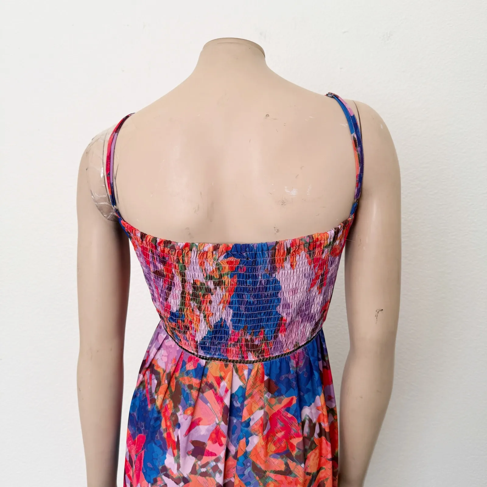 [City Chic] Blue Purple Abstract Floral Print Stained Glass Maxi Dress Sz 20 / L - Image 5