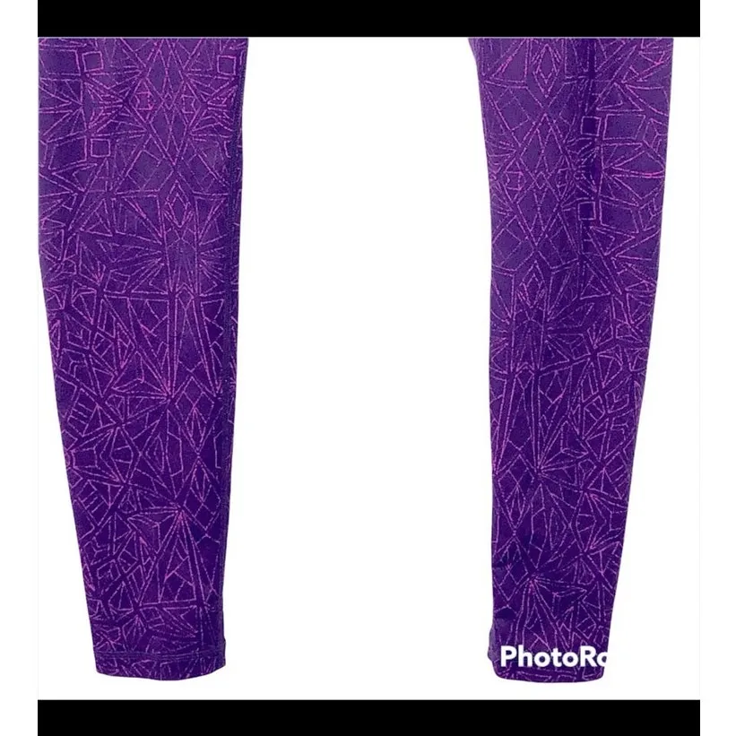 Zella Leggings – Medium | Purple & Pink Geometric Print Athletic Running Tights - Image 9