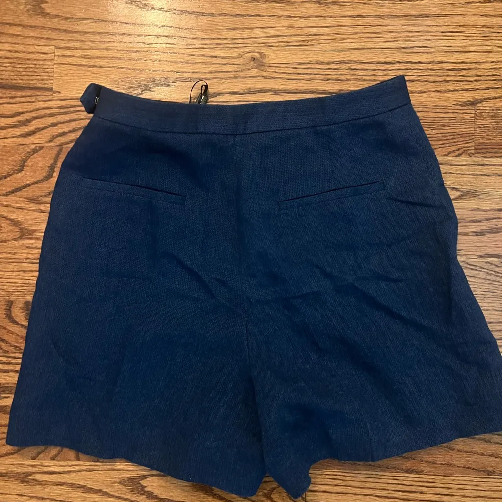 Massimo Dutti High Waist Shorts - Navy - Size 6 - Image 2