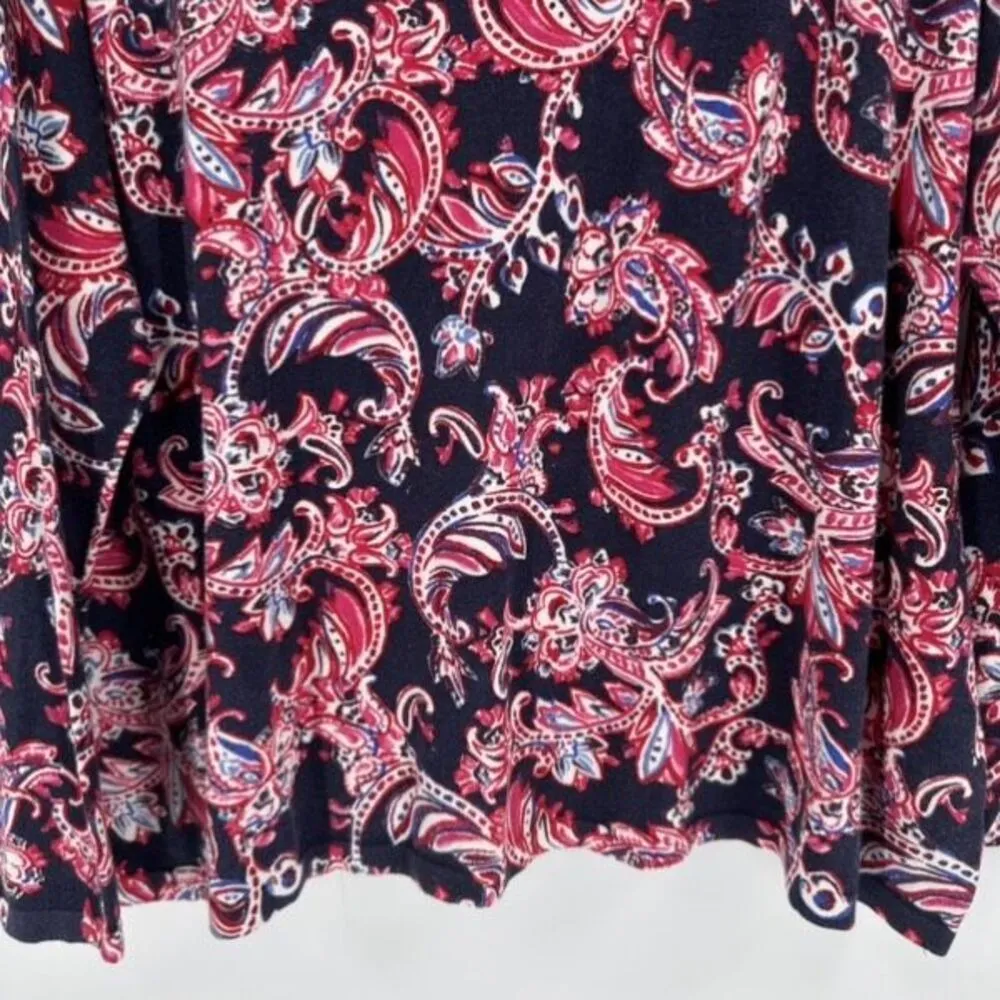 Talbots Womens Floral Paisley Cotton Blend Long Sleeve Sweater Top Multicolor 3X - Image 4