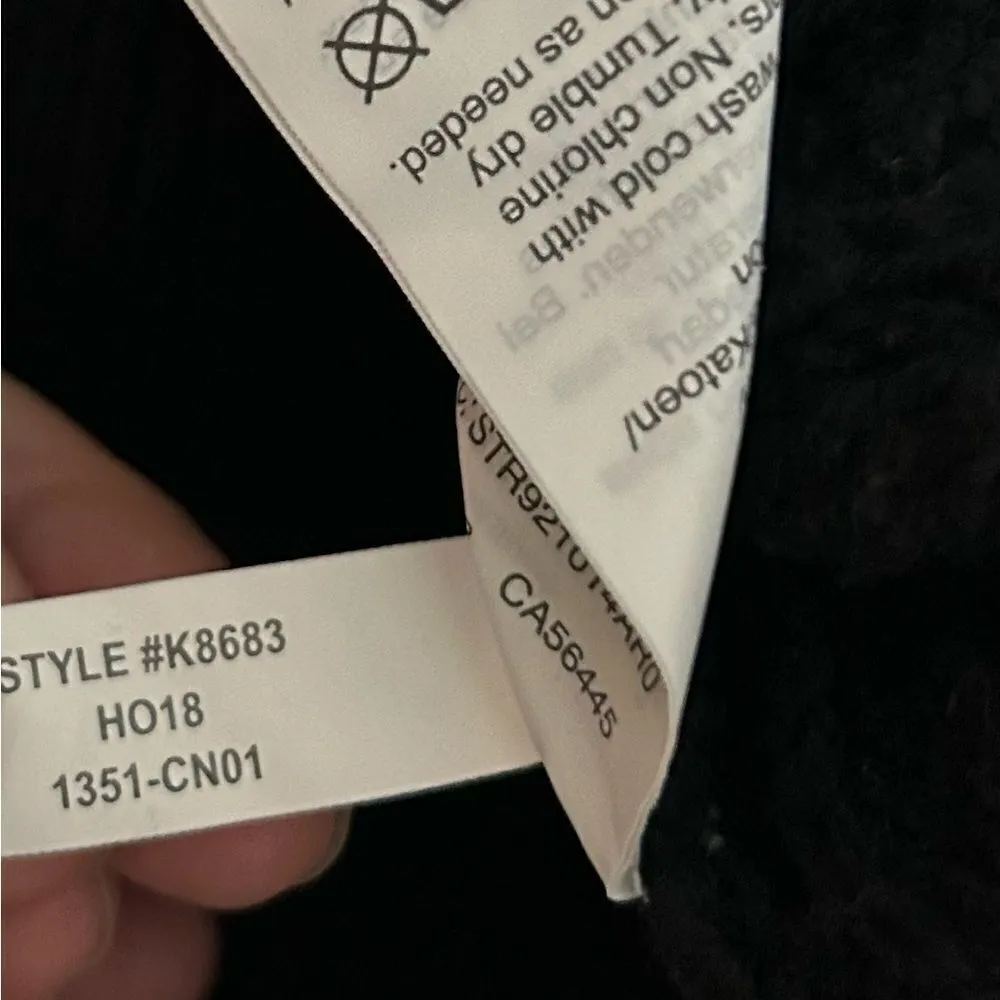 J Crew Point Sur Black Cotton Pointelle Knit Drop Shoulder Sweater Size XS - Image 8