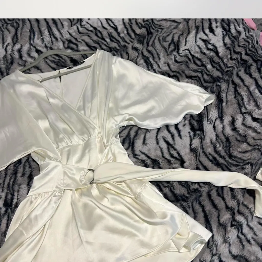 Zara Cream Satin Blouse - Image 2