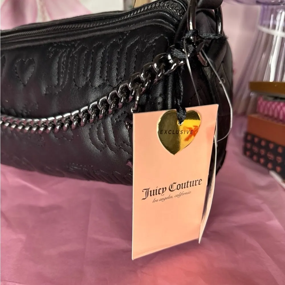 Juicy Couture Juicy Puff Barrel Crossbody Bag with Chain Liquorice - Image 5