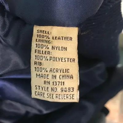 Marsh Landing Vintage Leather Colorblock Bomber Jacket - Image 6