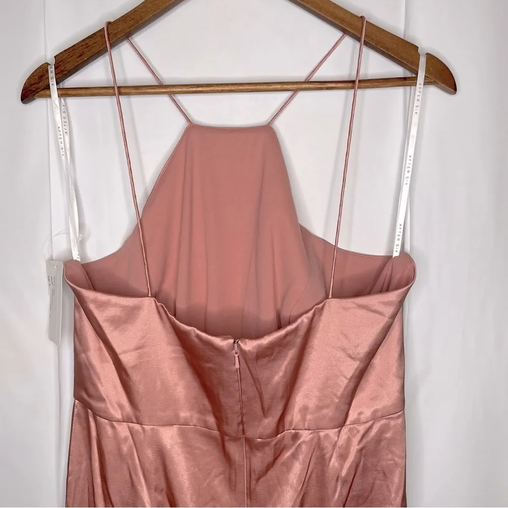 After Six Charmeuse Halter Midi Dress - Image 5