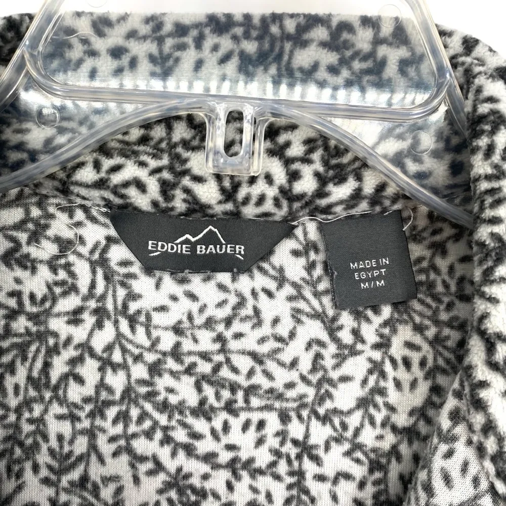 Eddie Bauer Women’s Black White Fleece Pullover Quarter Zip Top - Image 6