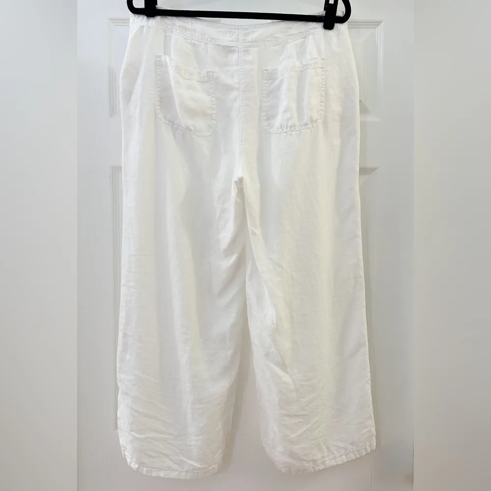 Chico’s Linen Wide Leg Palazzo pants White sz 1.5 Medium - Image 3