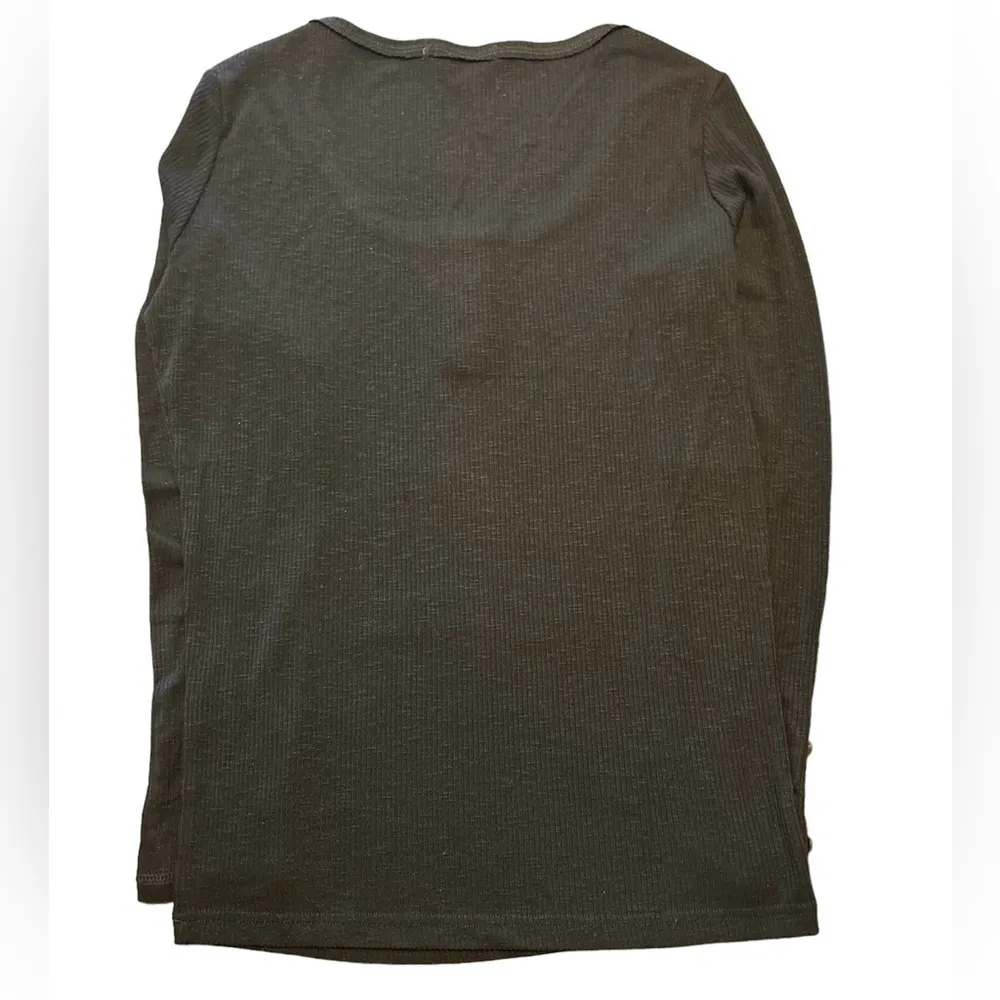 Sunbs Women’s Casual Long Sleeve Button Down Henley Ribbed Knit Shirt - Image 2