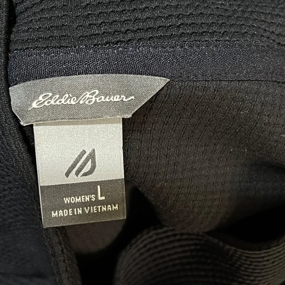 Eddie Bauer Women's Pullover Top Waffle Knit Mock Neck Black Size L Large - Image 4