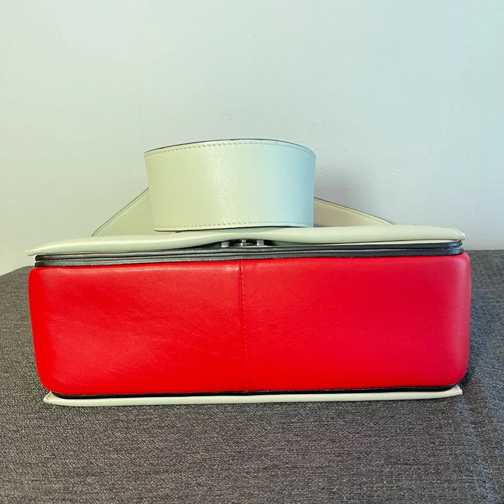 Celine Medium Frame Shoulder Bag in Red and Cream - Preowned - Image 6